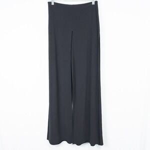 Vintage Joseph Ribkoff Layered Wide Leg Pull On Stretch Knit Pants Size 6 Black